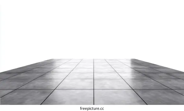 Perspective View of Gray Tiled Floor