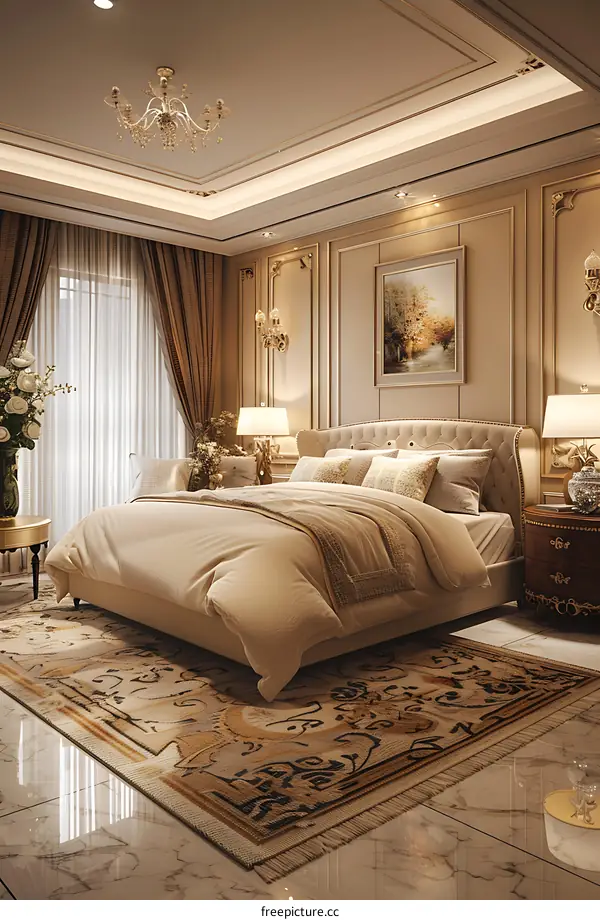 European-style luxury bedroom