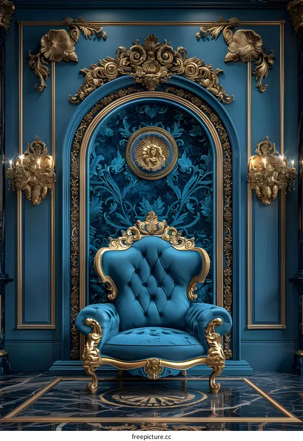 Exclusive Blue Chamber with Golden Accents