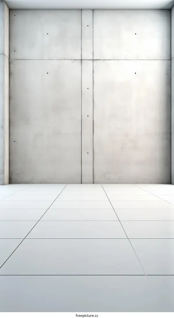 Minimalist White Concrete Room Interior