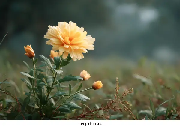 Delicate Yellow Flower in Natural Setting