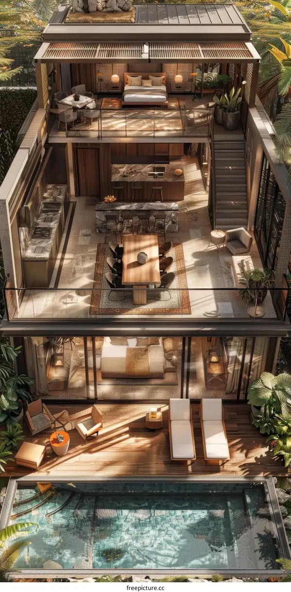 Interior Design Rendering for Modern Luxury Villa