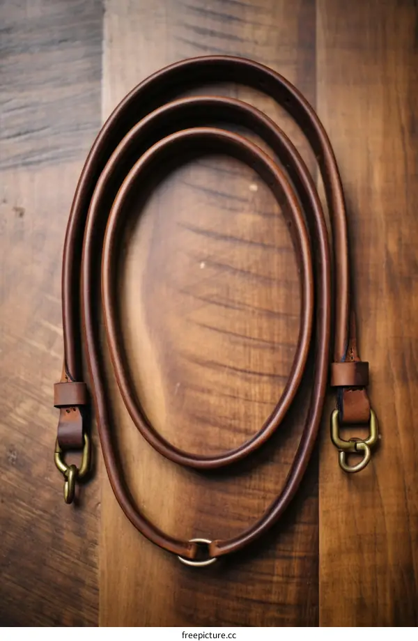 Handmade leather camera strap with brass hardware