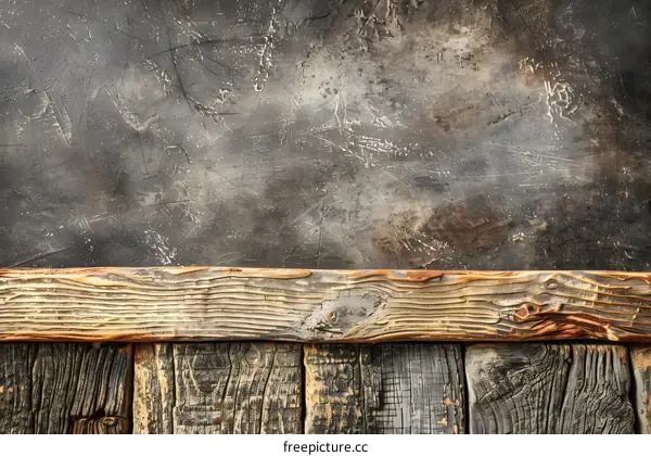 Dark Grey  Textured Concrete and Wooden Surface Background