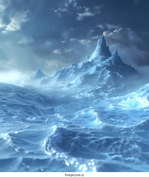 Majestic Iceberg Floating in the Ocean