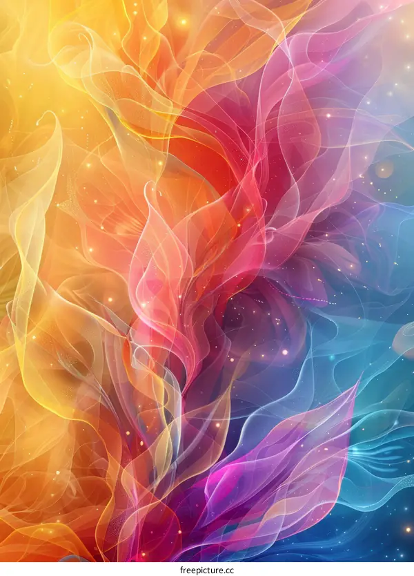 Abstract Colorful Swirling Lines with Sparkle