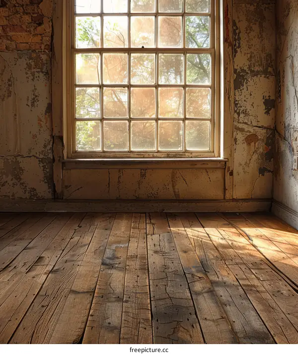 An Empty Room With Sunlight Shining Through a Window