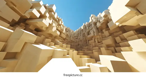 Abstract 3D Architectural Design with Geometric Shapes