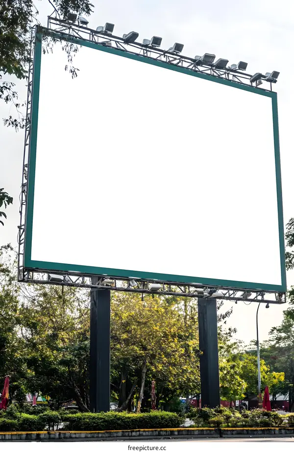 Blank Billboard Mockup With Trees