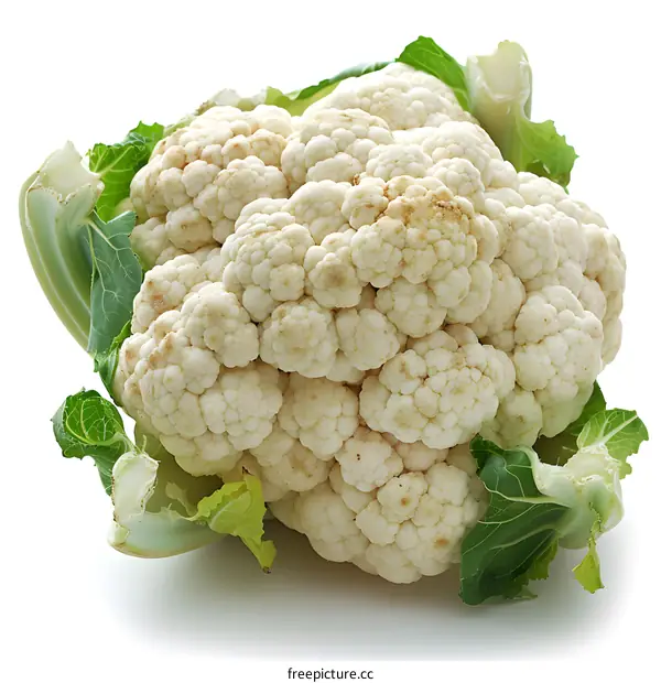 White cauliflower on a white background