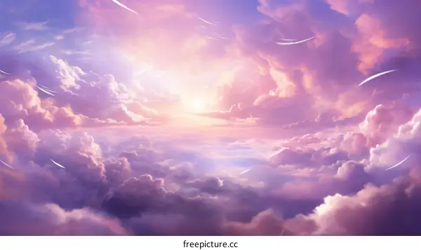 Magical Sunrise Above a Pastel Cloudscape
