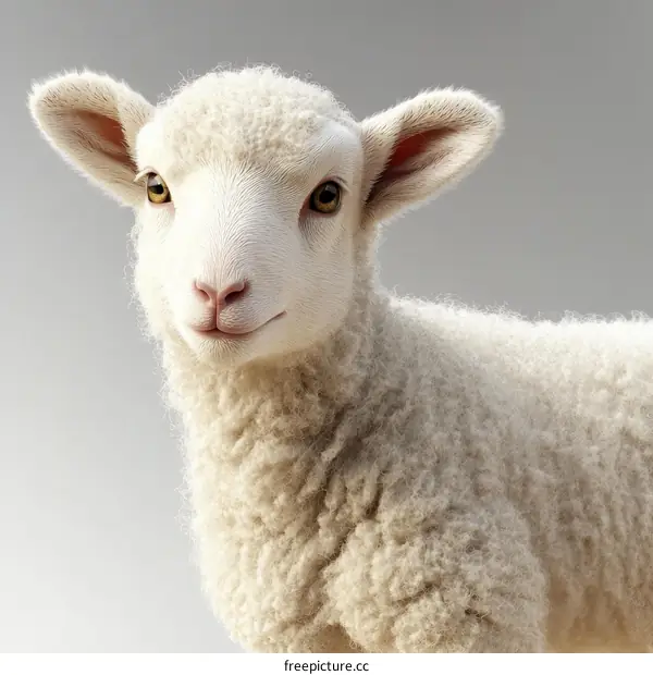 Close-up Image of a Cute Baby Lamb