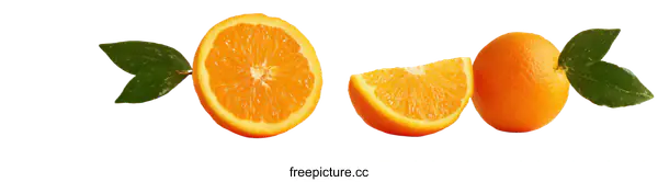 [Transparent Background PNG]Fresh Orange Fruit with Leaves Display