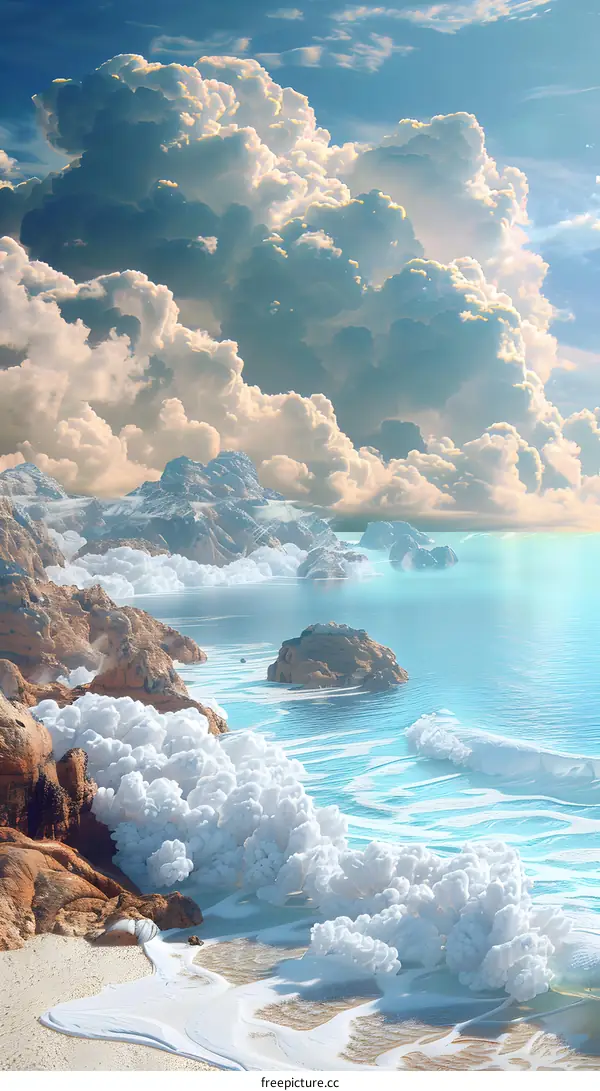 The sea of clouds on the cliff