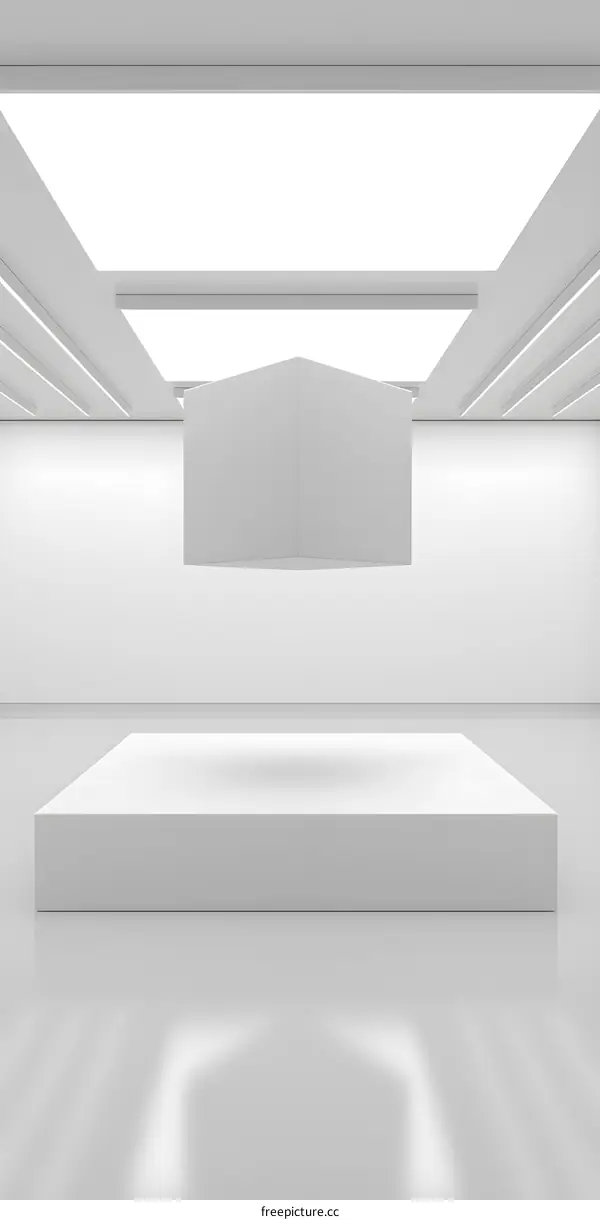 White Minimalist Modern Gallery Interior
