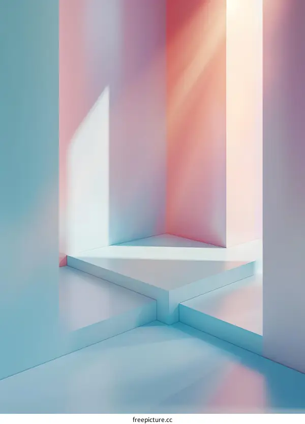 Minimalist Abstract Pastel Blue Pink  Room Light Interior Design Background