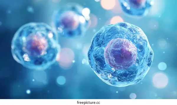 Microscopic Cell Structures Illustration