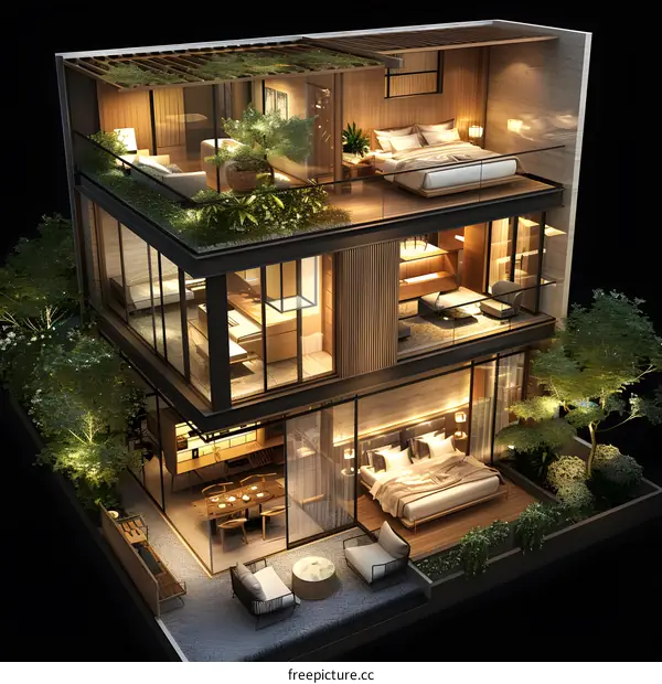 The interior design effect picture of duplex residence