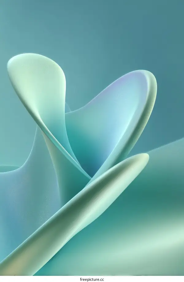 Abstract Mint Green Fluid Forms