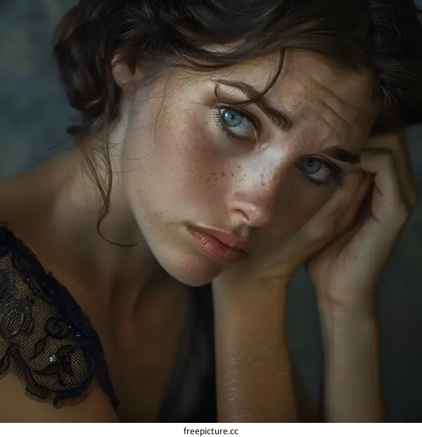 Melancholy Young Woman