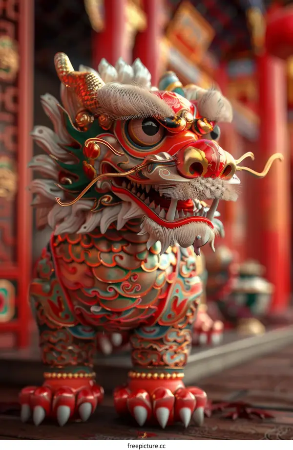 Chinese Guardian Lion Sculpture