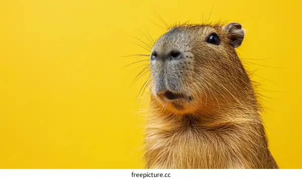 Close up portrait of a capybara