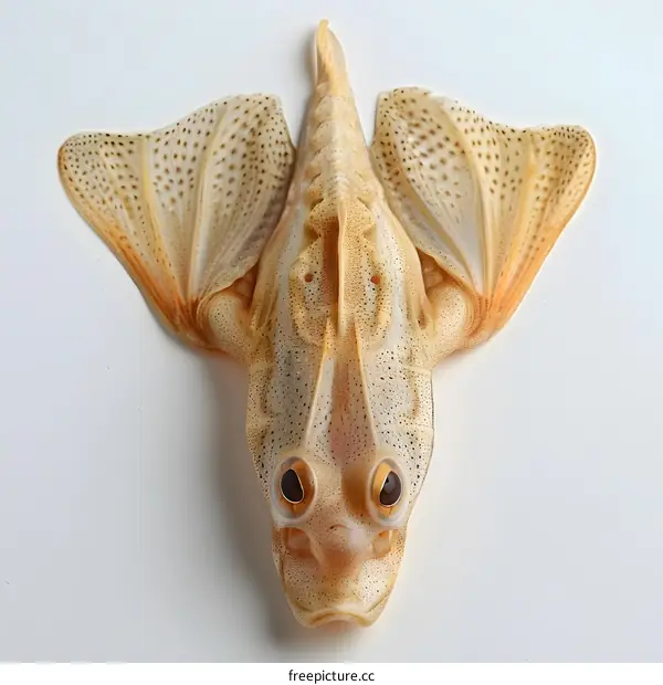 A Flying Gurnard Fish on a White Background