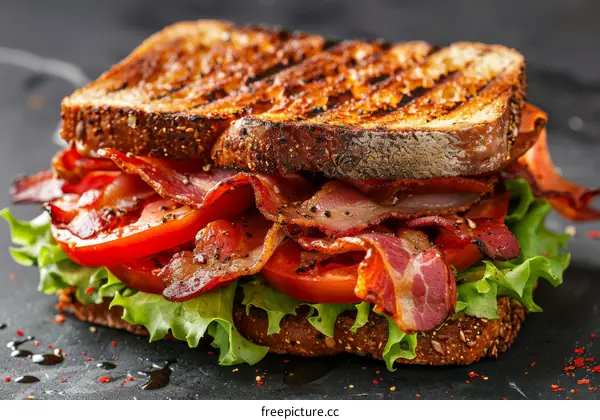 Delicious BLT Sandwich on Toasted Whole Wheat Bread