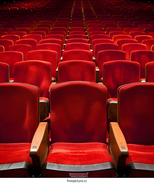 Red Seats in an Empty Auditorium