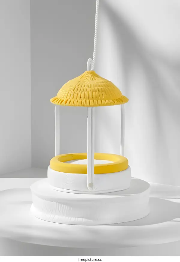 Yellow Knit Canopy Swing Bed Design