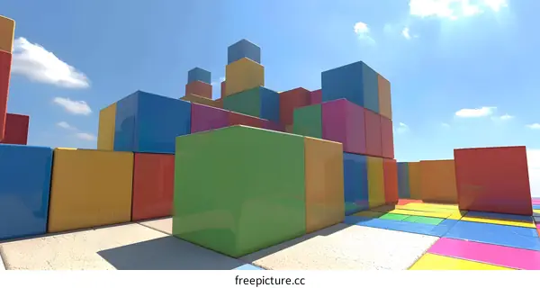 Colorful Cubes Abstract Background Design