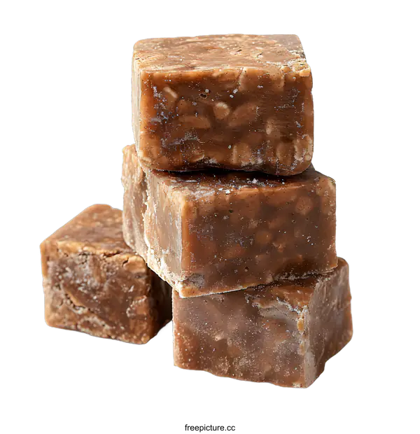 [Transparent Background PNG]Stack of delicious chocolate fudge squares