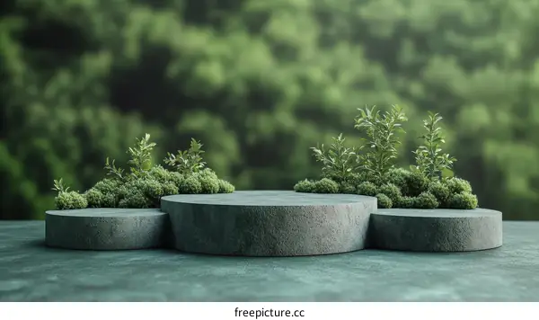 Abstract Green Nature Product Display