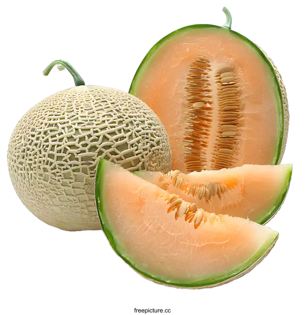 [Transparent Background PNG]A close-up image of a melon