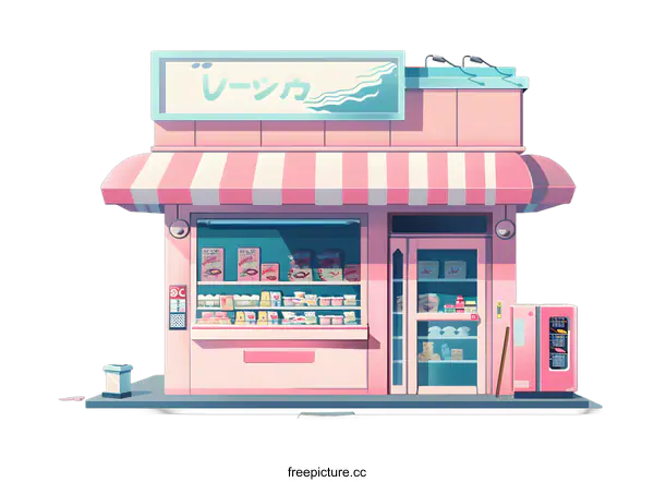 [Transparent Background PNG]Japanese Style Convenience Store Illustration