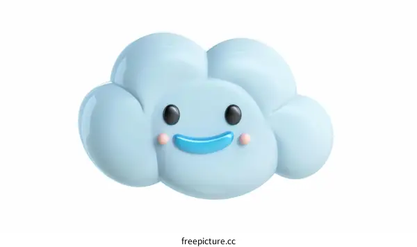 3D rendering of a happy smiling cloud