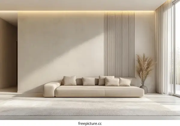 Modern Beige Living Room Interior Design