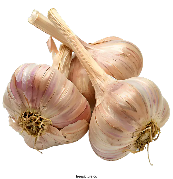 [Transparent Background PNG]Three garlic bulbs