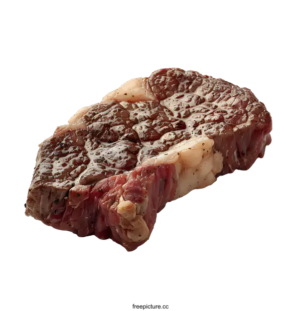 [Transparent Background PNG]raw beef steak isolated on white background