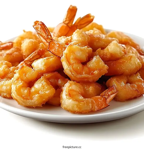Crispy Fried Shrimp on a Plate