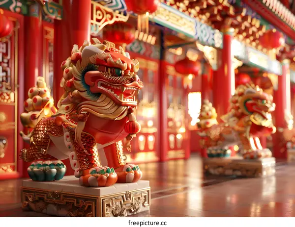 Chinese lion dance