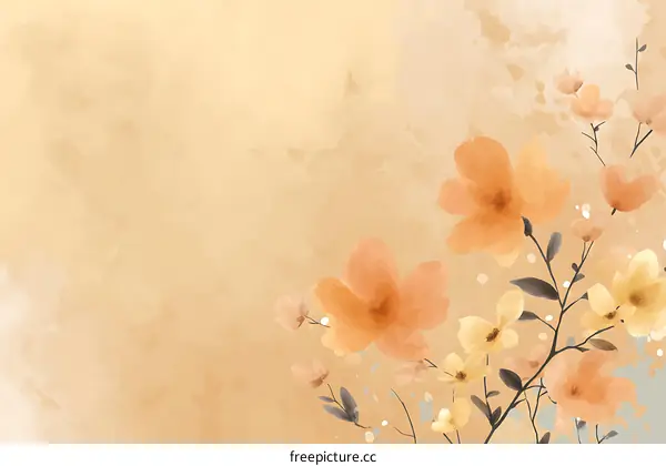 Delicate Watercolor Floral Background Illustration