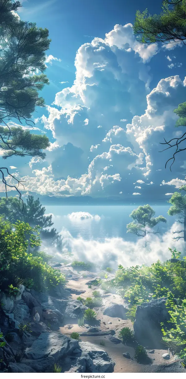 Paradise Above the Clouds: A Mountain Lake Forest