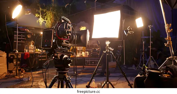 Professional Filmmaking Equipment Setup Outdoors