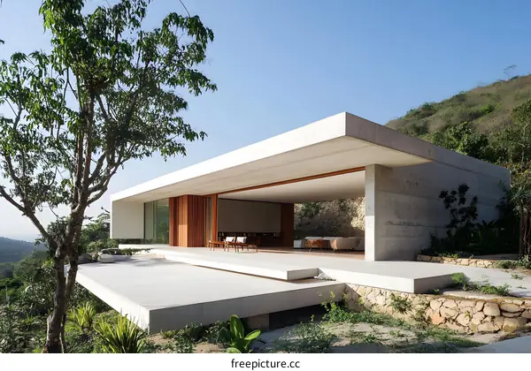 Modern Concrete House with Open Floor Plan and Minimalist Design