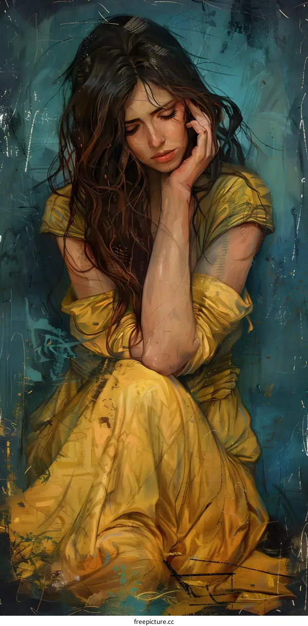 portrait of a crying woman