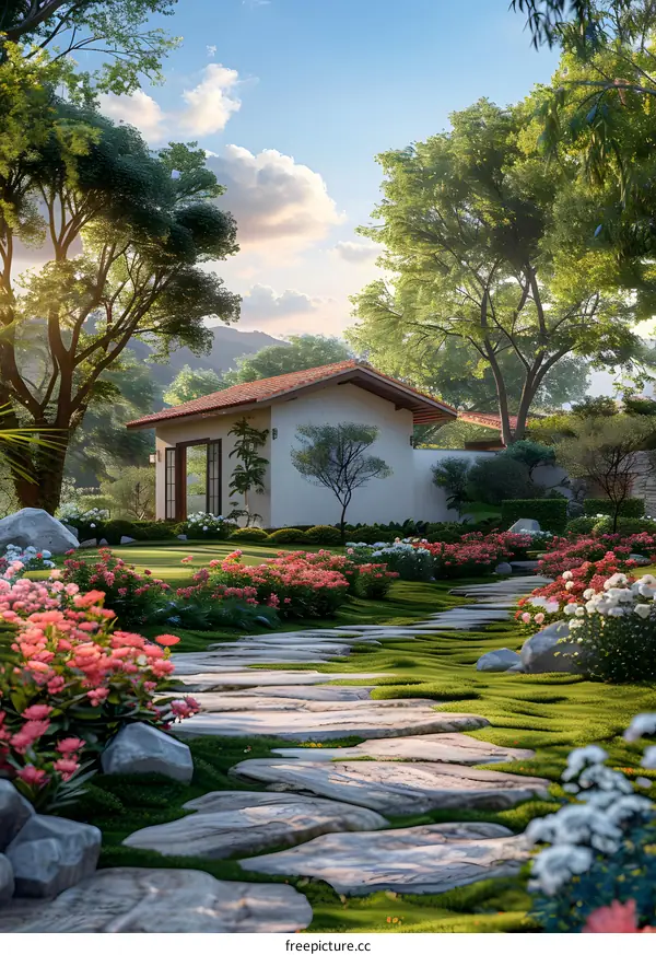 A house at the foot of the mountain