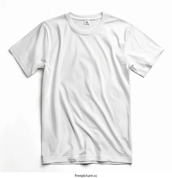 Plain White T-Shirt Mockup on White Background