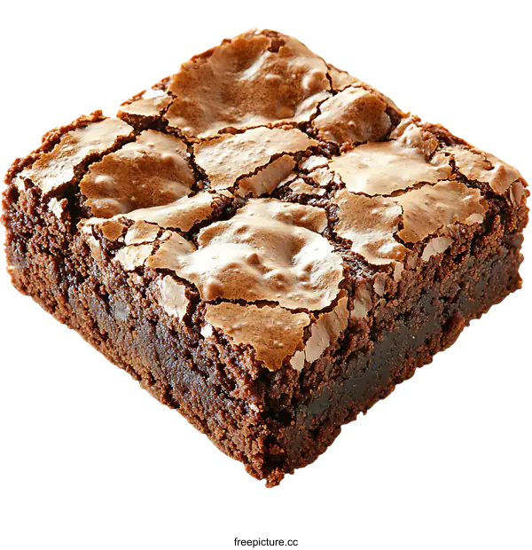[Transparent Background PNG]Delicious Dark Chocolate Brownie Square