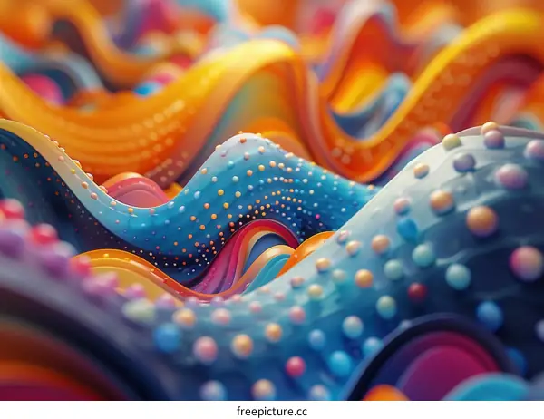 Colorful 3D Rendering with Polka Dots